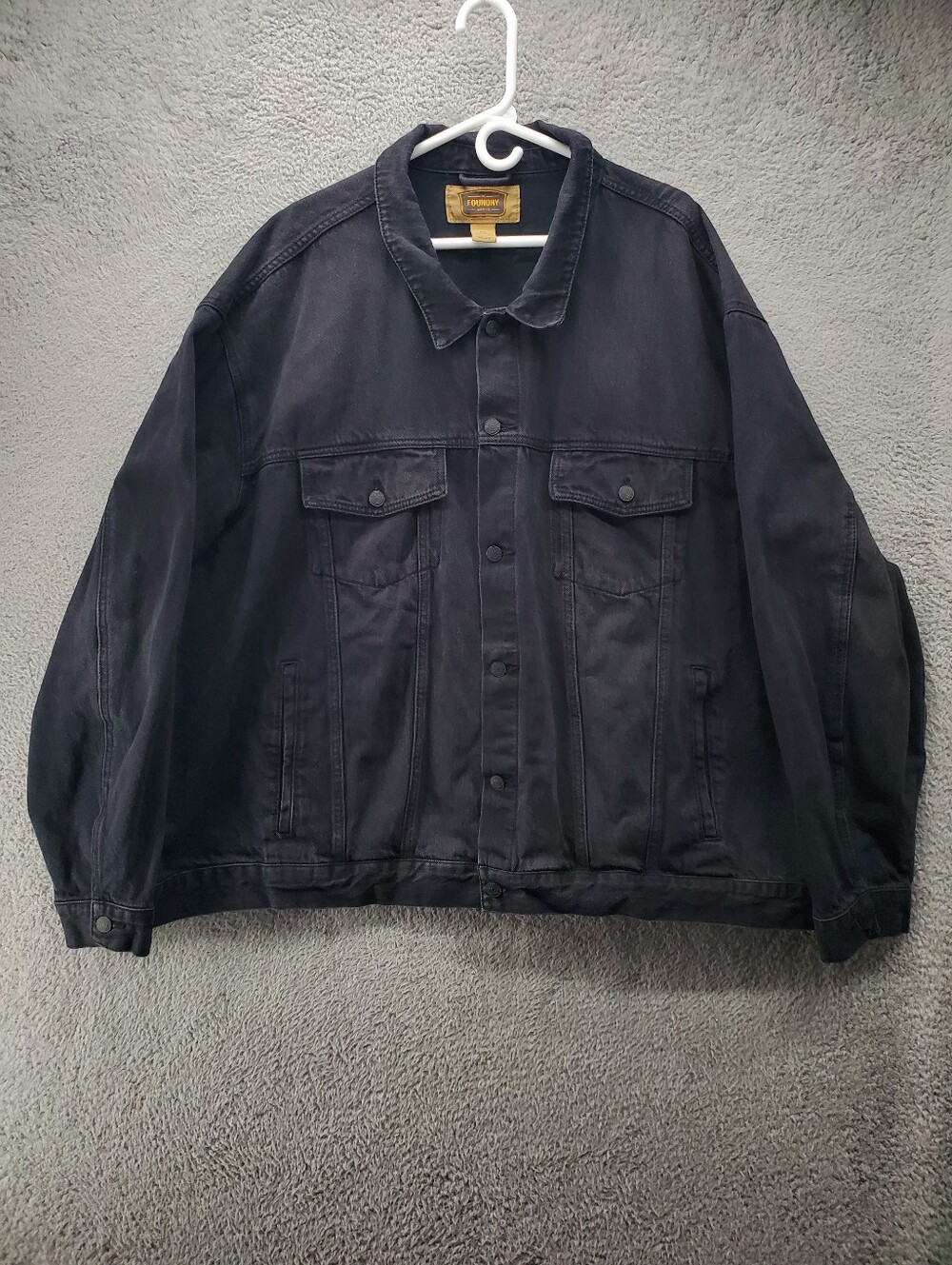 Foundry Denim Jacket Mens 5XL Black Cotton